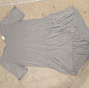 Gray flowy dress shirt